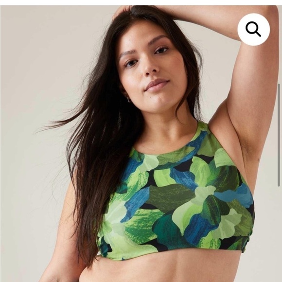 Athleta Maldives Bra Cup Bikini Top in Liana Floral Green 32B / C New with tags! - Picture 15 of 15
